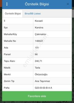 Kandırada Satılık 240 M² Tarla