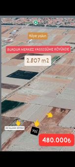 Burdur Yassıgüme De 2807 M2 Satılık Tarla