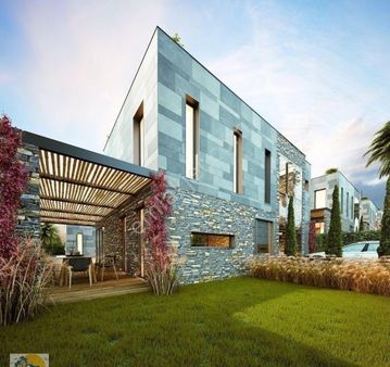 Butik Bir Sitede Modern Bodrum Mimarisi Full Manzaralı Villa