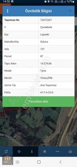 Old City'den Çanakkalede Boğaz Ve Körü Manzaralı 14.577m2 Arazi.