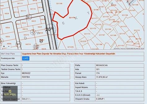 E.gökal Fertek !! İmar Alanı İçinde 11870 M2 Satılık Bağ!!