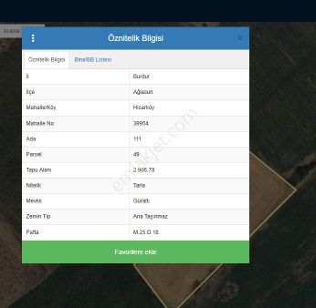 Ağlasun Hisarköy De Satılık Tarla