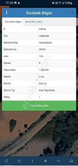 Arda Emlak Ofisi'nden Lalapaşa Hamzabeyli Köyünde Arsa