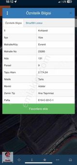 Vize Evrenli De 346m2 Yerimiz Satılıktır