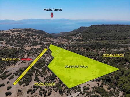 Çanakkale Ayvacık Bademli Köyünde Deniz Manzaralı Tarla