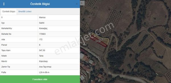 Yuvam Gayrimenkul’den Manisa Salihli Karaağaç Mah. Satılık 971 M2 Hobi Bahçesi