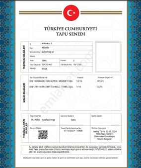 Kırıkkale Keskin Arsa Tapu Sahibi Perta Emlak Ümit Tahmaz