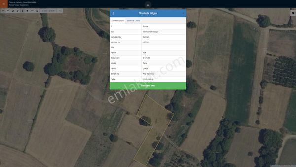 Bursa Mustafakemalpaşa Behram Mahallesi 2.725 Satılık Tarla