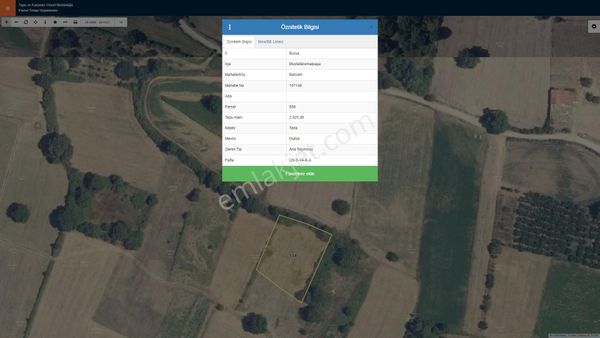 Bursa Mustafakemalpaşa Behram Mahallesi 2.025 M2 Satılık Tarla