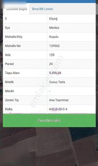 Kuyulu Mevkii Satılık Kaçmaz Kupon Tarla