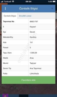 Develi Seyrani Emlaktan Gazi Mah. Satılık Arsa