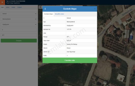 Aşağışamlı'da 4 Dairelik Köşe Parsel Arsa 1.950.000 Tl Pazarlıklı Satılıktır