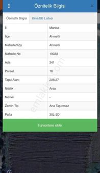Tuğhan Gayrimenkul'den Manisa Ahmetli De Satılık 208 M2 5 Kata İmarlı Arsa