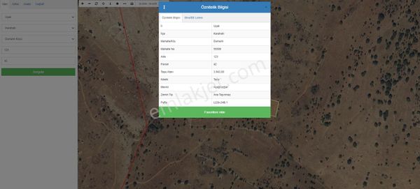 Uşak Karahallı Dumanlı Köyünde 3.943 M2 Satılık Tarla 175.000 Tl Pazarlıklı Satılıktır