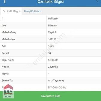 Era Port Güvencesiyle Balıkesir Edremit Zeytinli Zeytinlik