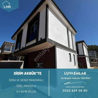 Didim Akbük'te Özel Bahçeli Müstakil Havuzlu 3+1 Sıfır Müstakil Villa