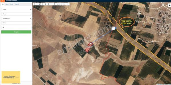 Konsey'den Meram Gödenede 1413 M2 Yatırımlık Tarla