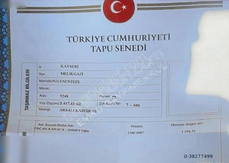 Kayseri Melikgazi Esentepe Satılık Villa Arsası Evli Bag