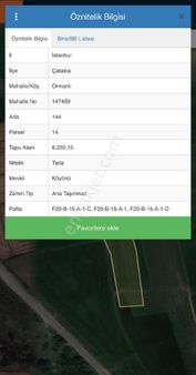 Çatalca Ormanlı Köyünde Satılık Arsa Çaplı Muvafakatlı.