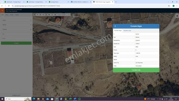 Çorum Merkez Bahçelievler Mahallesi Hoy Hoya Çıkışta Seyirlik Villa Arsası