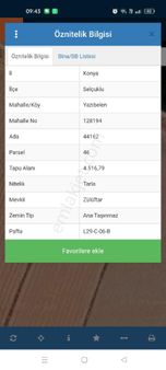 Konya Selçuklu Yazı Belen Mahallesi'nde 4516 Metrekare Satılık Tarla