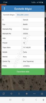 Denizli, Bekili, Gömce' De 74.140 M2 Acil Satılık Arsa