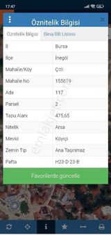 Eylül Emlak Tan İnegöl Çitli Mahallesi İmarlı Arsamız Satışa Çıkmıştır