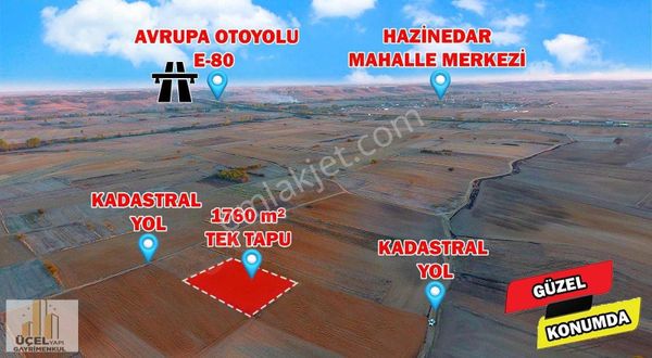 Babaeski Hazinedar Mahallesi Tek Tapu 1.760 M2 Yatırımlık Tarla