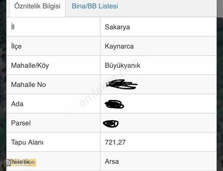 Fırsat ! Sakarya Kaynarca Büyükyanık 720m2 Arsa