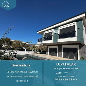 Didim Akbük'te Deniz Manzaralı Özel Havuzlu Tam Müstakil 3+1 Sıfır Villa