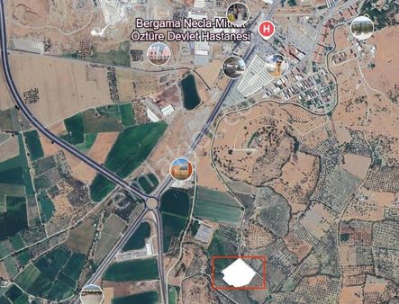 Bergama Devlet Hastanesi Yakını İmar Sınırında 15 Dönüm Tarla