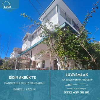 Didim Akbük'te Panoramik Deniz Manzaralı Müstakil Bahçeli 4+1 Yazlık