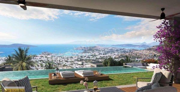 Bodrum Merkezde Ful Kale Ve Deniz Manzaralı Satılık 5+1 Villa