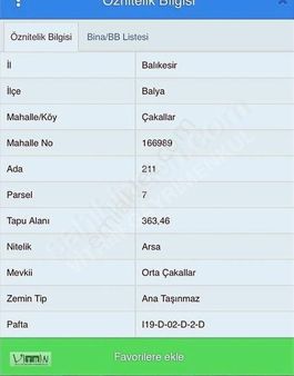 Vitrinden Balya Çakallarda %40 İmarlı 363 M2 Köy İçi Arsa