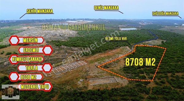 Erdemli Kumkuyu Çanakçı Satılık 8708 M2 Parsel