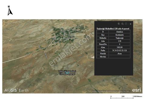 Şafak Emlak Satılık Arsa Korkuteli / Taşkesiği 500m2