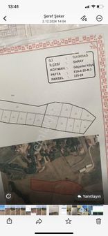 Tekirdağ Saray Göçerler 319m2 Açil Satılık