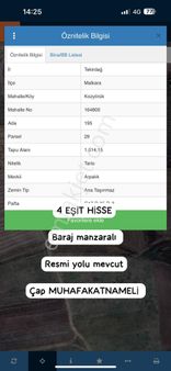 Vizyonlifeden Baraj Manzaralı Satılık Tarla