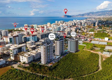 Alanya Mahmutlar 1+1 50m2 Eşyalı Full Aktiviteli Daire