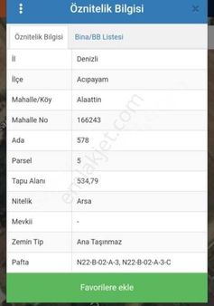 Acıpayam Alaatin'de 535 M2 4 Dairelik Arsa 1.600.000 Tl Pazarlıklı Satılıktır !!!