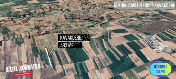 Kırklareli Merkez Kavakdere'de Yola Cephe Elektriği Mevcut 493 M2 Yerimiz