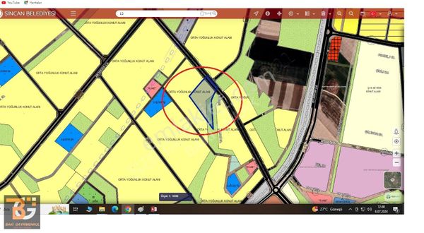 Baki Den Temelli Gazi De 1/5000 İmar Planı İçerisinde Arsa