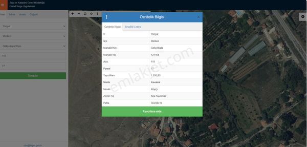 Yakamoz Emlak'tan Gökçekışla Köyünde Satılık Bahçe