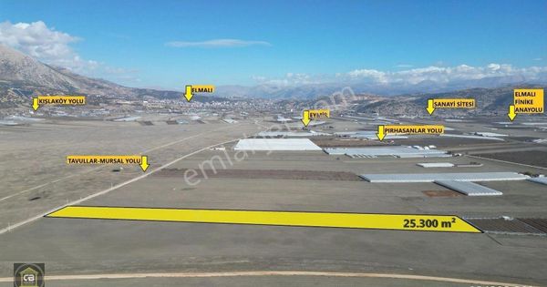 Elmalı Eymir Mah.sera Ve Her Türlü Tarıma Uygun Asfalta Sıfır 25.300 M² Tarla Satılıktır