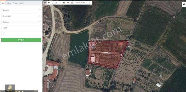 Kaplan Gayrimenkul’den Odunpazarı Gülpınar Mahallesi Balcıoğlu Kooperatifi'nde 375 M² Hobi Bahçesi