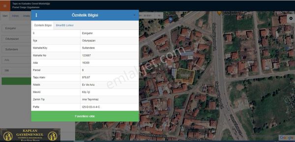 Kaplan Gayrimenkul’den Odunpazarı Sultandere Mahallesinde 976 M² Satılık Köy Evi Ve Arsa