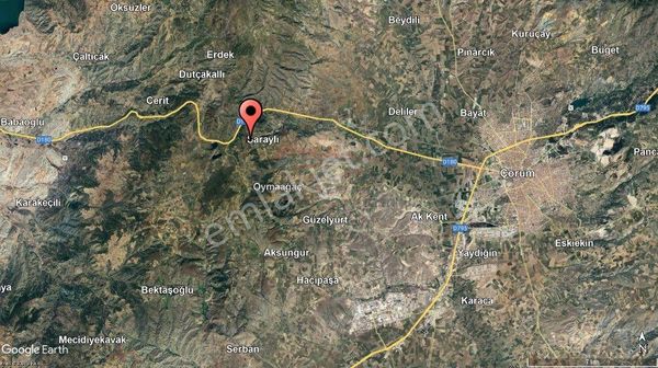 Çorum Seydim Göletine Gelmeden Saraylı Köyü 13 Dönüm Satılık Tarla