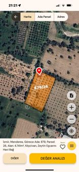 Menderes Görece’de 109 Tane Zeytin Ağacı Bulunan Tarlamız Satılık