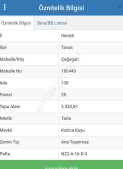 Tavas Çağırgan Asfalt Cepheli Tarla