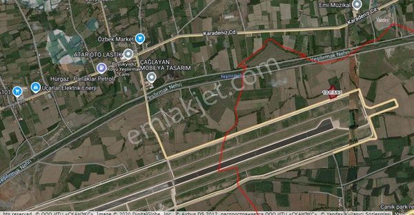 Çerçi'de 1995 + 3009 + 1995 + 5618 = 15.527m2 Havalimanına Sıfır